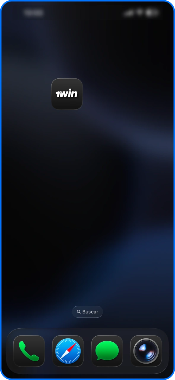 Comprueba si aparece el icono de 1win en la pantalla de inicio.