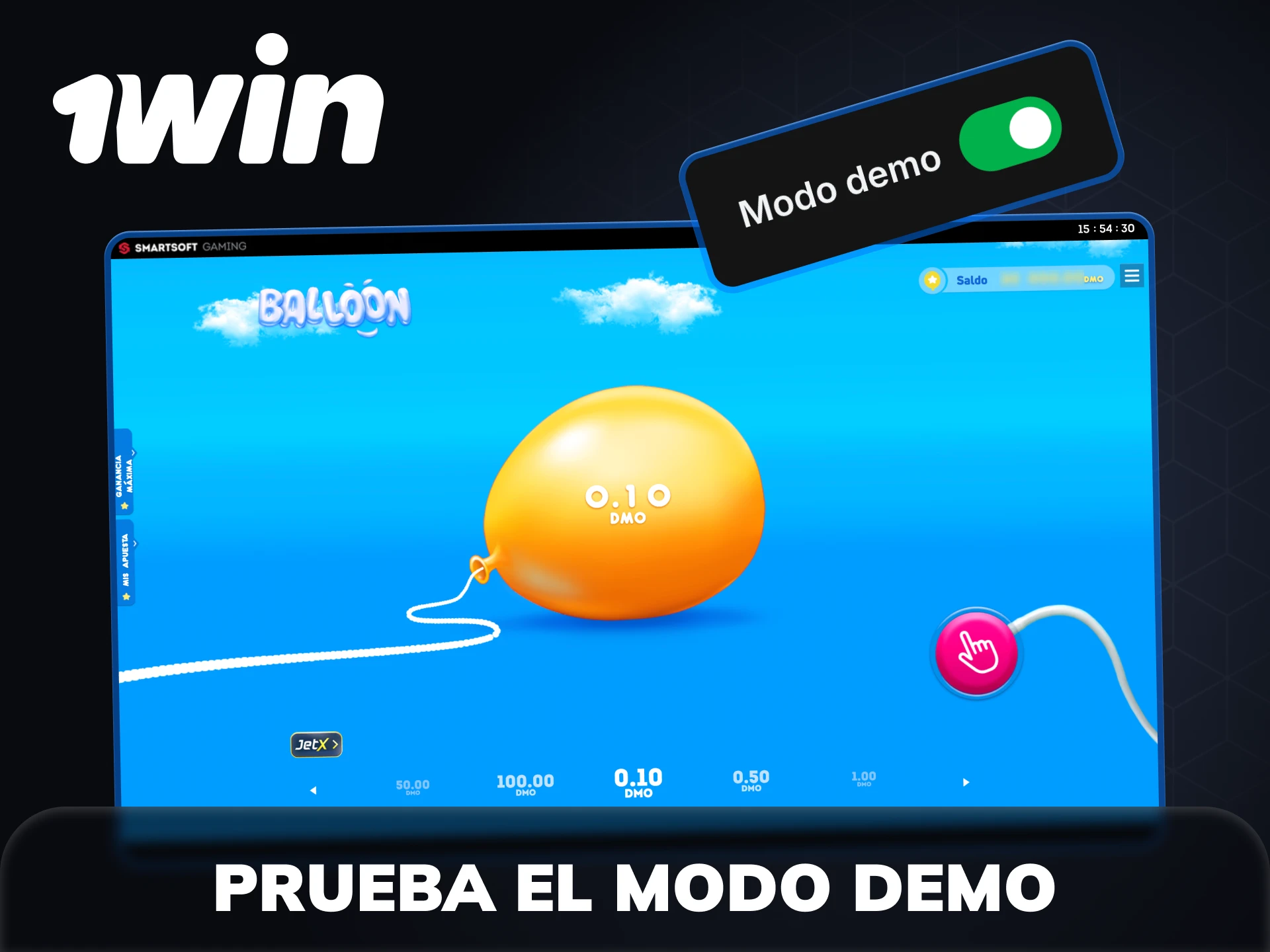 Puedes jugar a 1win Balloon sin gastar dinero con el modo demo.