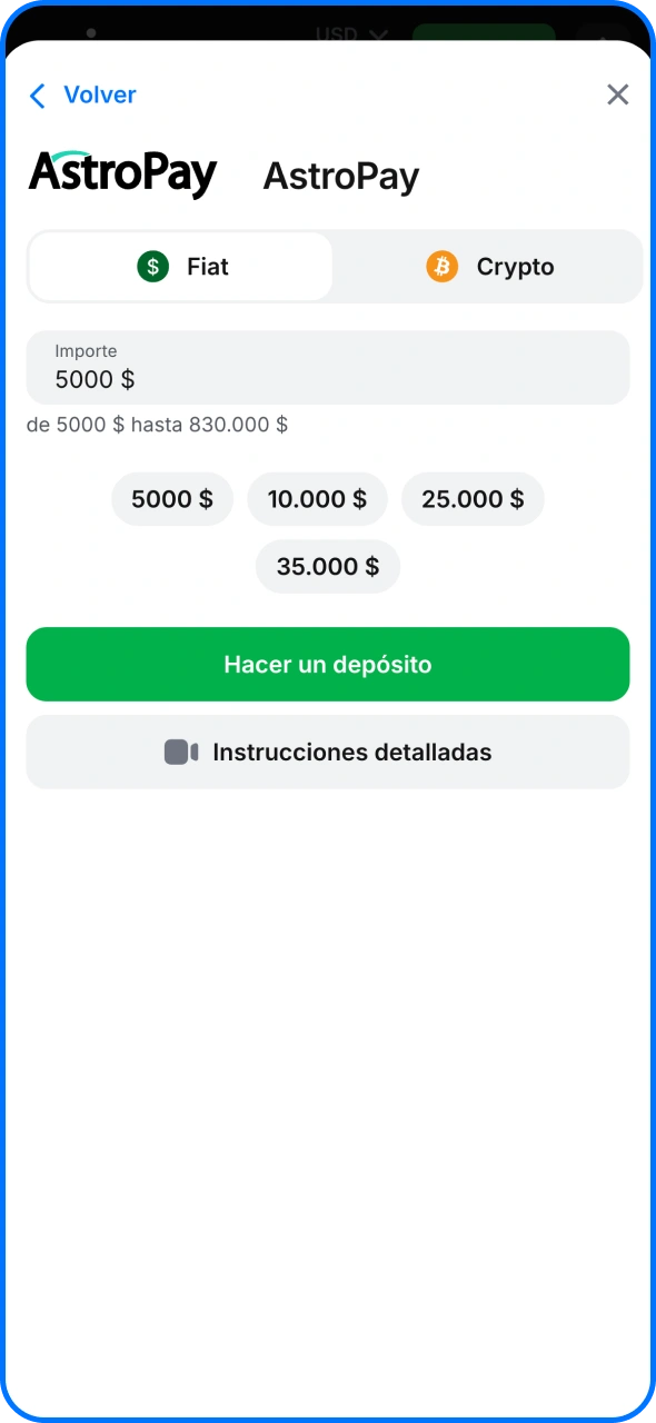 Abre la sección de cajero para realizar tu primer depósito en la plataforma 1win.