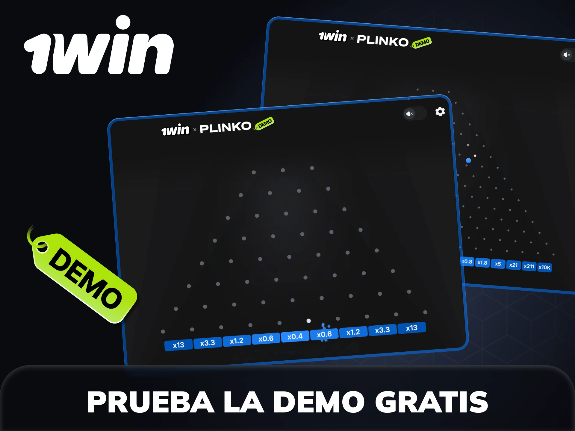 Juega a 1win Plinko en modo demo sin gastar dinero.