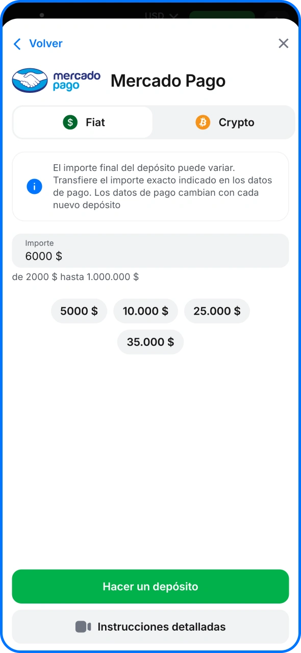 Realiza tu primer depósito para empezar a jugar en la plataforma 1win.