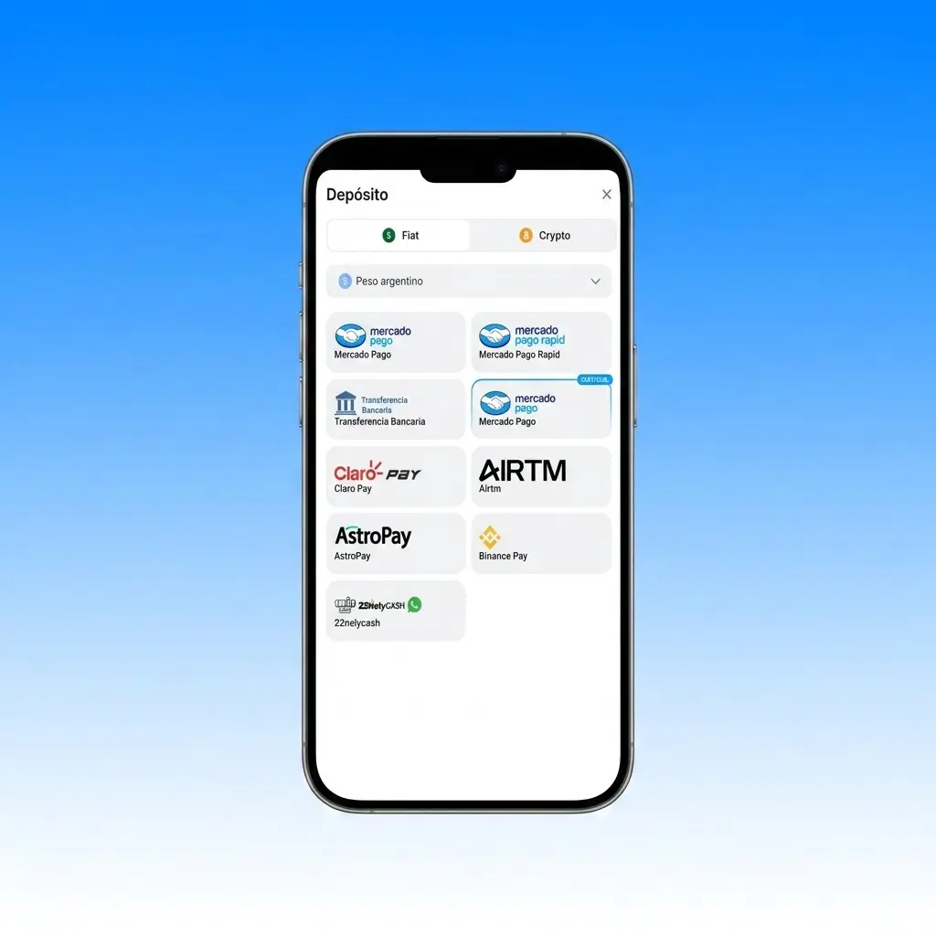 Guía paso a paso para depositar en 1win desde Argentina con Mercado Pago, AstroPay o criptomonedas